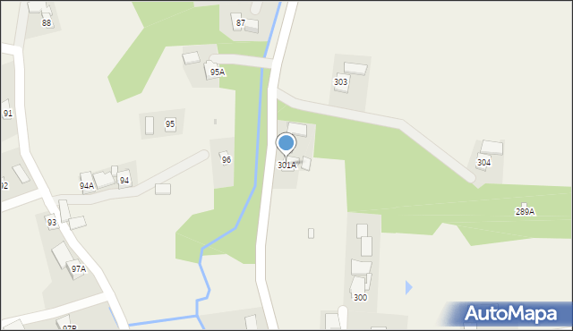Handzlówka, Handzlówka, 301A, mapa Handzlówka