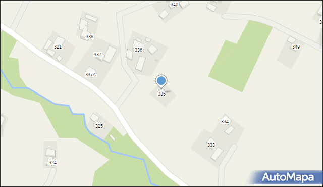 Handzlówka, Handzlówka, 335, mapa Handzlówka