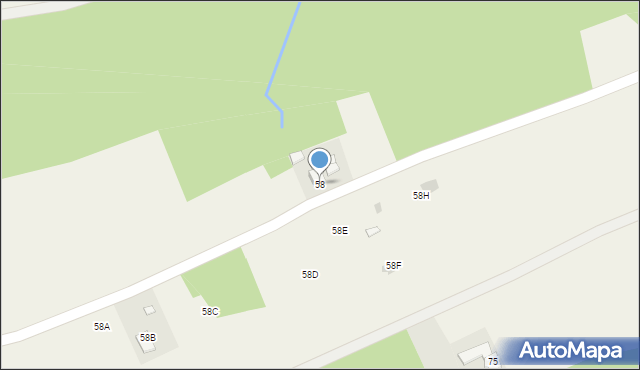 Handzlówka, Handzlówka, 58, mapa Handzlówka