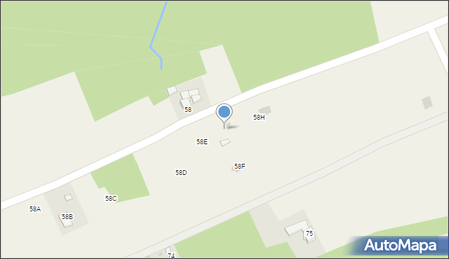 Handzlówka, Handzlówka, 58F, mapa Handzlówka