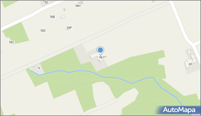 Handzlówka, Handzlówka, 75, mapa Handzlówka