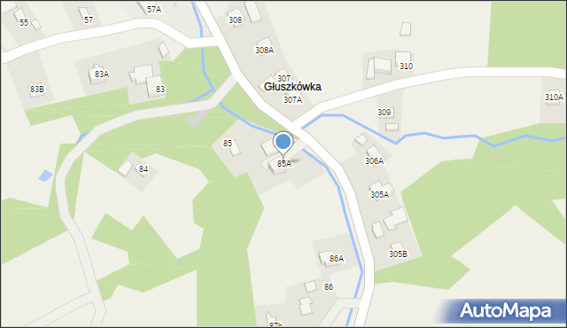 Handzlówka, Handzlówka, 85A, mapa Handzlówka