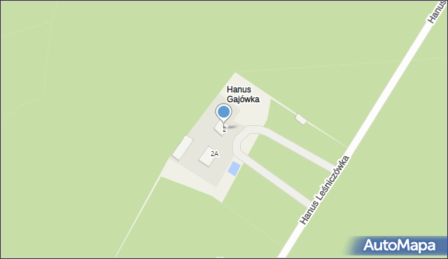 Hanus Leśniczówka, Hanus Leśniczówka, 2, mapa Hanus Leśniczówka