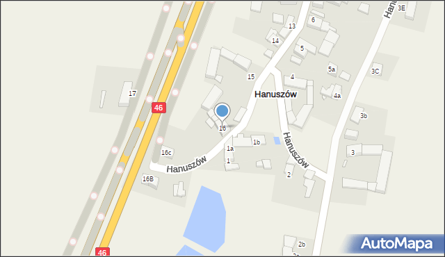 Hanuszów, Hanuszów, 16, mapa Hanuszów