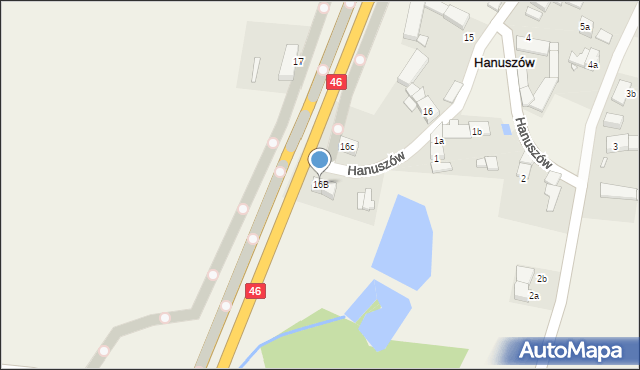 Hanuszów, Hanuszów, 16B, mapa Hanuszów