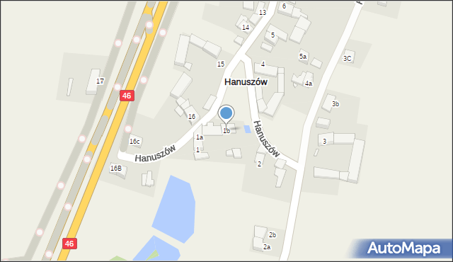 Hanuszów, Hanuszów, 1b, mapa Hanuszów