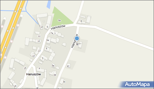 Hanuszów, Hanuszów, 3E, mapa Hanuszów