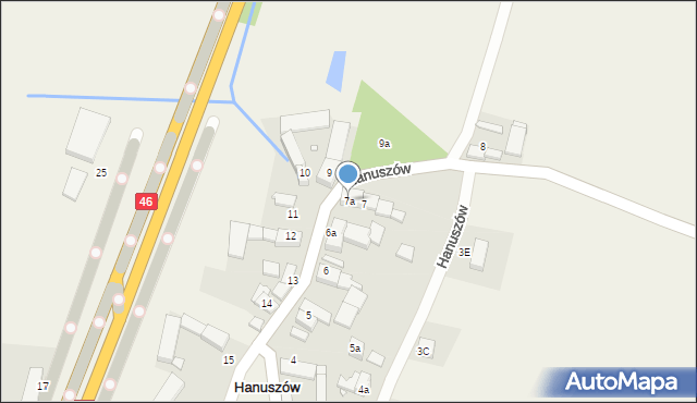 Hanuszów, Hanuszów, 7a, mapa Hanuszów