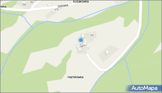 Harbutowice, Harbutowice, 104, mapa Harbutowice