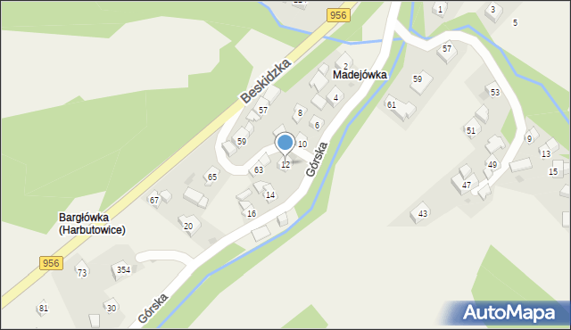 Harbutowice, Harbutowice, 111, mapa Harbutowice