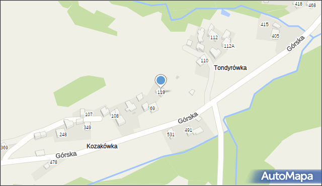 Harbutowice, Harbutowice, 119, mapa Harbutowice