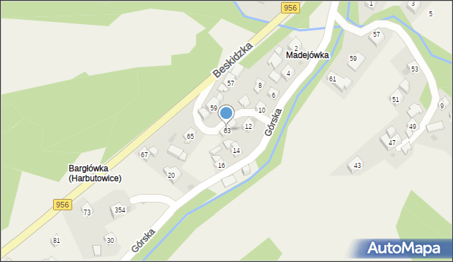 Harbutowice, Harbutowice, 139, mapa Harbutowice