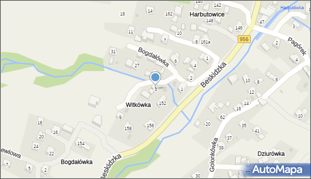 Harbutowice, Harbutowice, 156, mapa Harbutowice