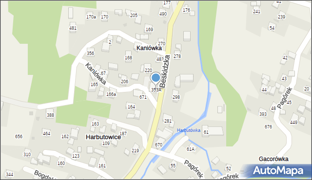 Harbutowice, Harbutowice, 353A, mapa Harbutowice