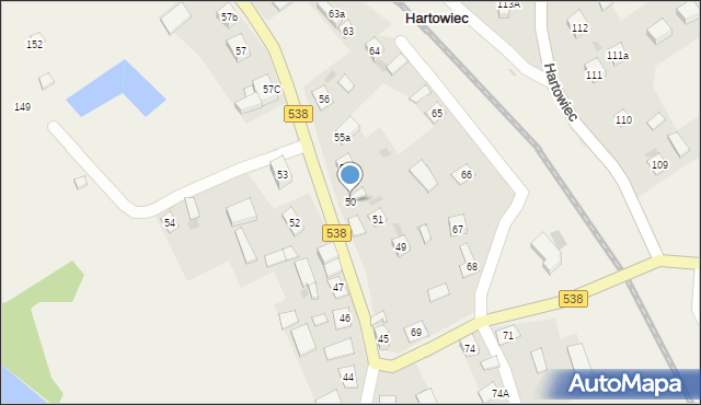 Hartowiec, Hartowiec, 50, mapa Hartowiec