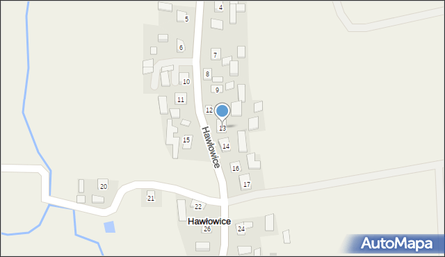 Hawłowice, Hawłowice, 13, mapa Hawłowice