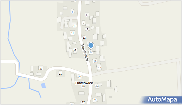 Hawłowice, Hawłowice, 14, mapa Hawłowice