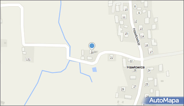 Hawłowice, Hawłowice, 20, mapa Hawłowice