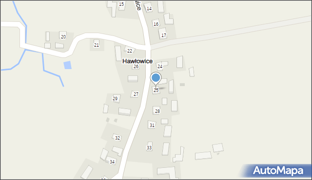 Hawłowice, Hawłowice, 25, mapa Hawłowice