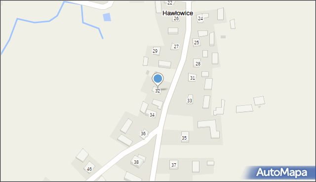 Hawłowice, Hawłowice, 32, mapa Hawłowice