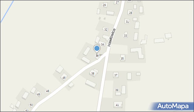 Hawłowice, Hawłowice, 36, mapa Hawłowice