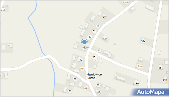 Hawłowice, Hawłowice, 56, mapa Hawłowice