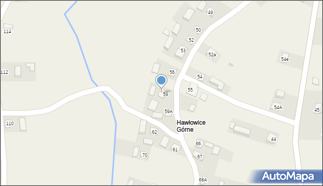 Hawłowice, Hawłowice, 59B, mapa Hawłowice