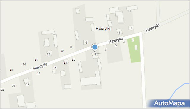 Hawryłki, Hawryłki, 9, mapa Hawryłki