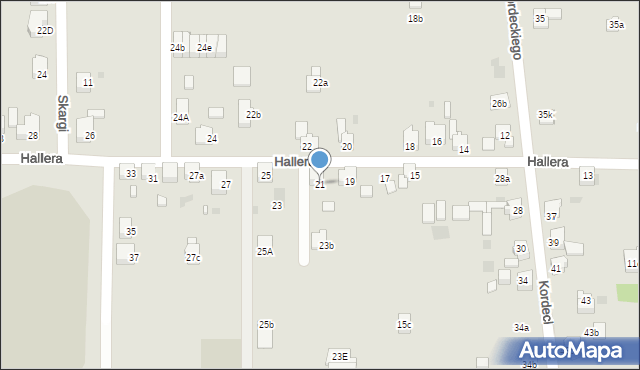 Imielin, Hallera Józefa, gen., 21, mapa Imielin