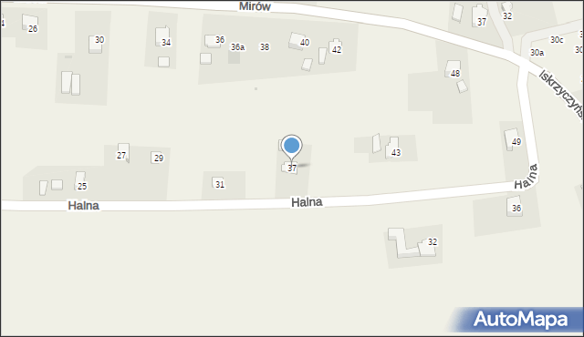 Iskrzyczyn, Halna, 37, mapa Iskrzyczyn