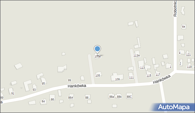 Jasło, Hankówka, 105a, mapa Jasła