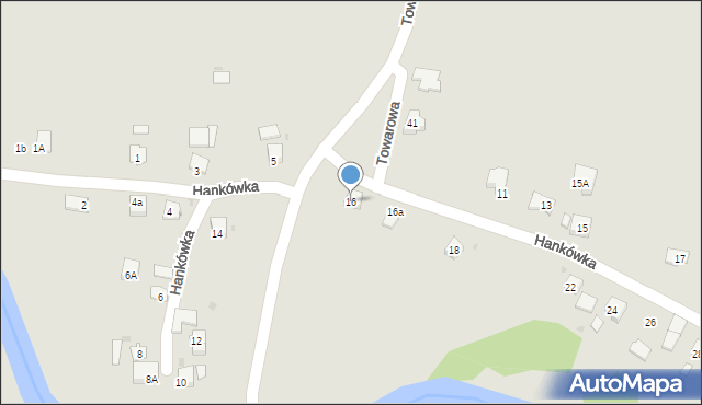 Jasło, Hankówka, 16, mapa Jasła