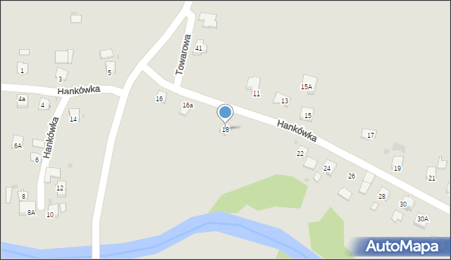 Jasło, Hankówka, 18, mapa Jasła