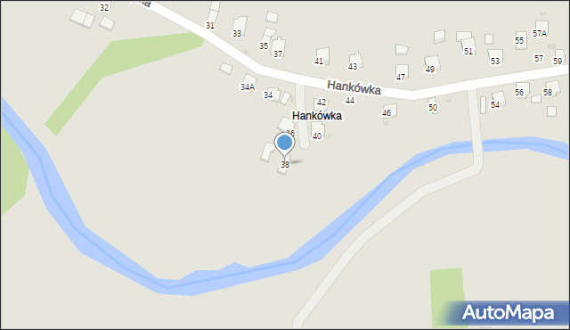 Jasło, Hankówka, 38, mapa Jasła