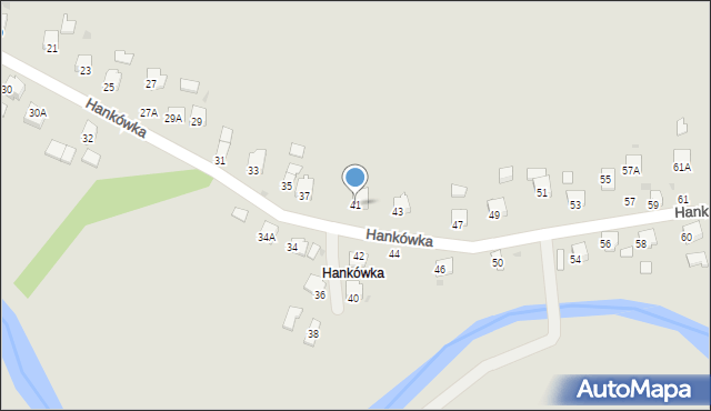 Jasło, Hankówka, 41, mapa Jasła