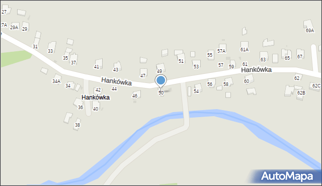 Jasło, Hankówka, 50, mapa Jasła