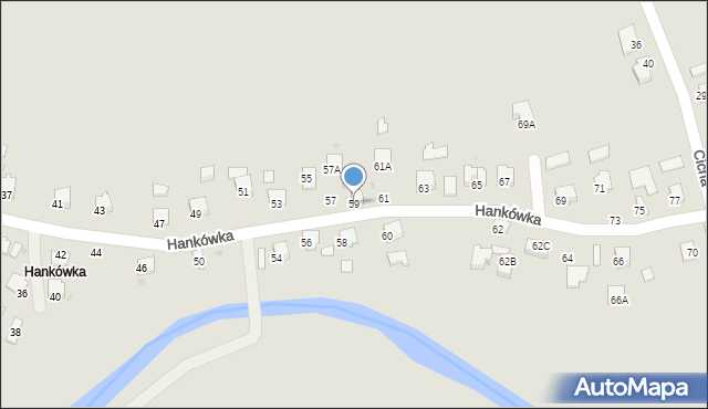 Jasło, Hankówka, 59, mapa Jasła