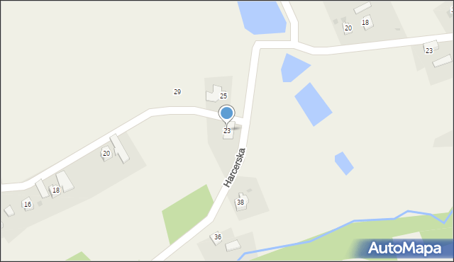 Kaczyce, Harcerska, 23, mapa Kaczyce