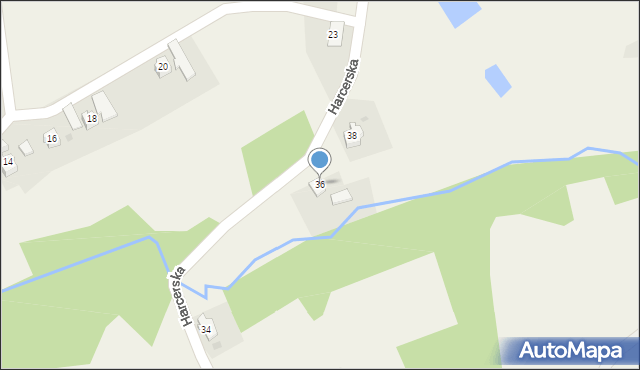 Kaczyce, Harcerska, 36, mapa Kaczyce