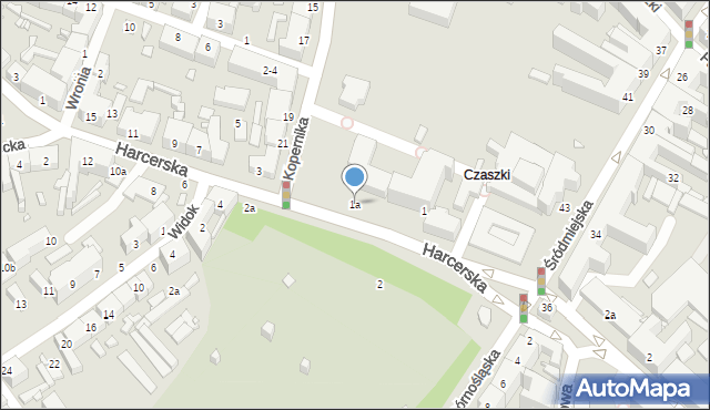 Kalisz, Harcerska, 1a, mapa Kalisza