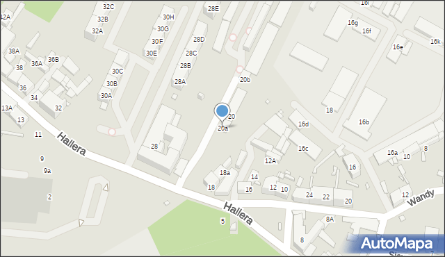 Katowice, Hallera Józefa, gen., 20a, mapa Katowic