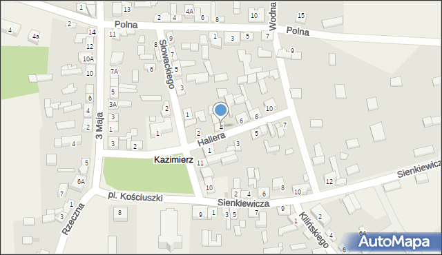 Kazimierz, Hallera Józefa, gen., 4, mapa Kazimierz