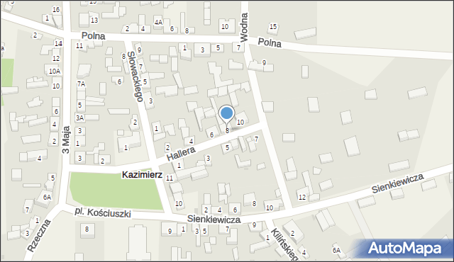 Kazimierz, Hallera Józefa, gen., 8, mapa Kazimierz