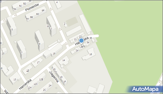 Kędzierzyn-Koźle, Harcerska, 28, mapa Kędzierzyna-Koźle