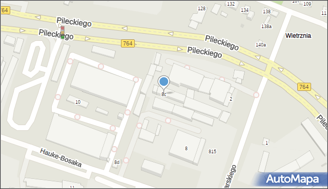 Kielce, Hauke-Bosaka Józefa, gen., 8c, mapa Kielc
