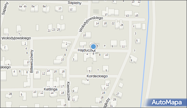 Kołobrzeg, Hajduczka, 6, mapa Kołobrzegu