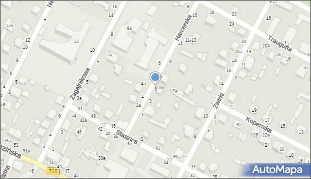 Koluszki, Harcerska, 5, mapa Koluszki