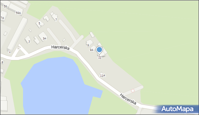 Konin, Harcerska, 11, mapa Konina