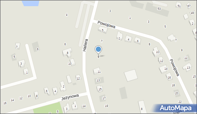 Kościerzyna, Hallera Józefa, gen., 9, mapa Kościerzyna