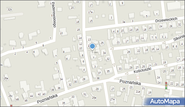 Kostrzyn, Hallera Józefa, gen., 9, mapa Kostrzyn